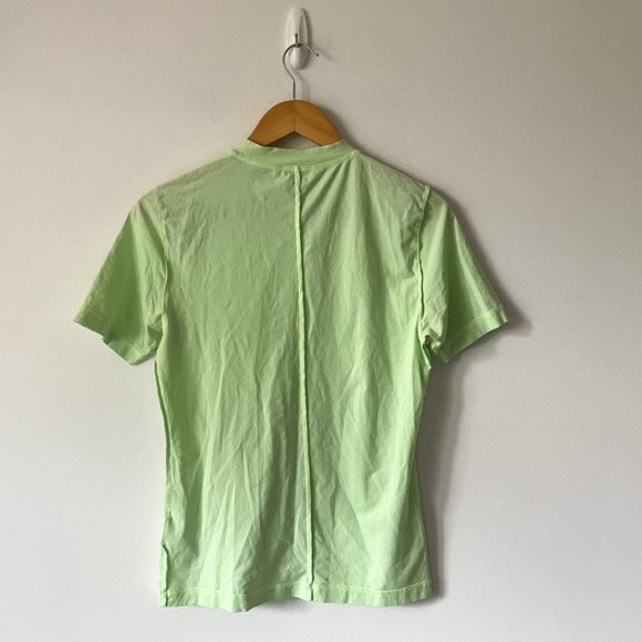 Ganni Light Stretch Jersey T Shirt Top Light Patina Green Sz L - Picture 5 of 7